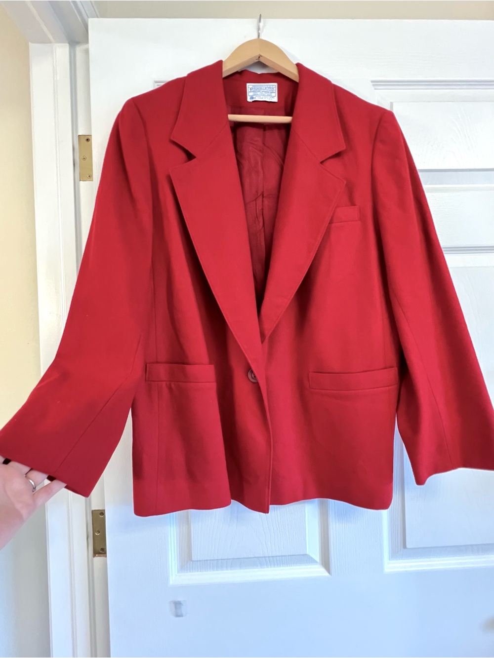 Pendleton Red Single-Button Blazer Jacket
